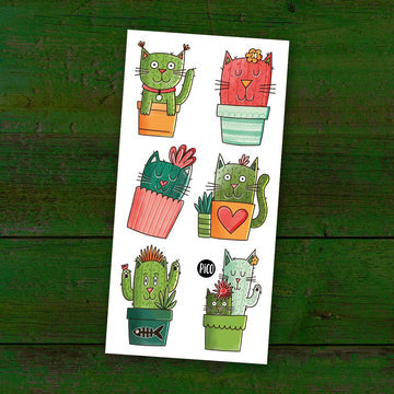 Tatouages temporaires - Les chats-cactus