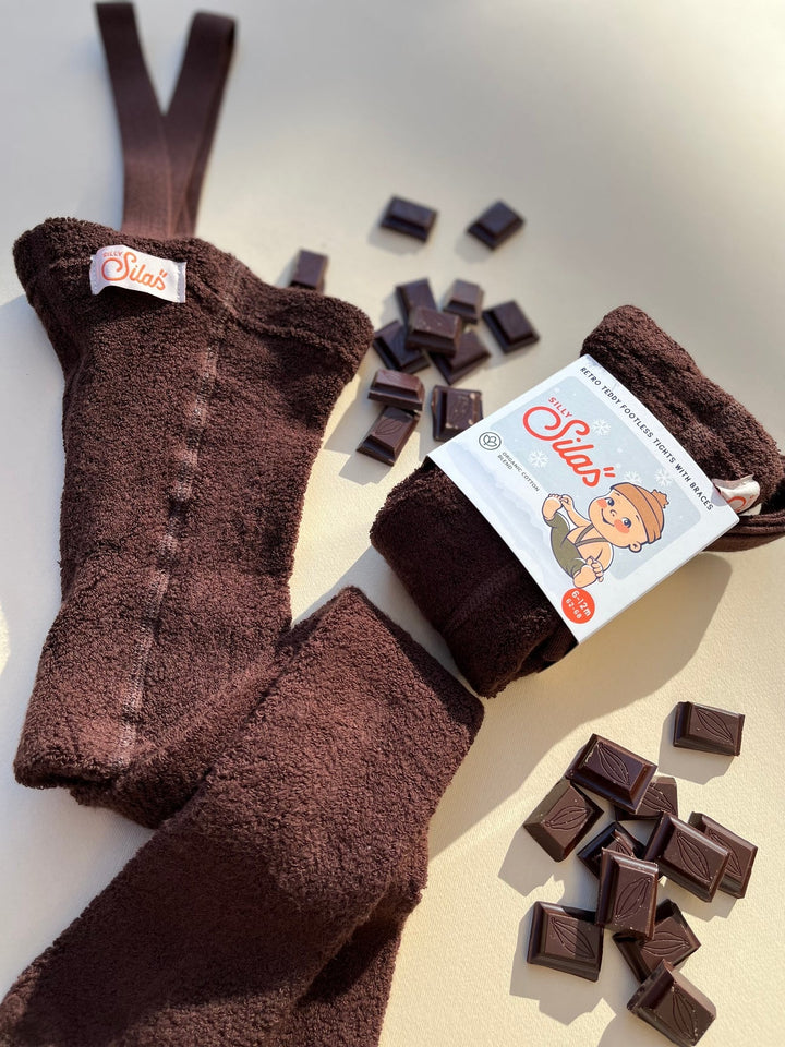 Collant à bretelles Teddy sans pieds Chocolate brown 6-12 mois