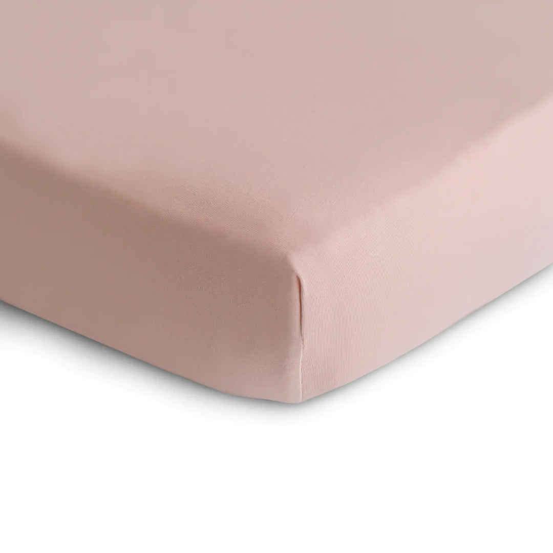 Drap contour de bassinette en coton extensible Blush