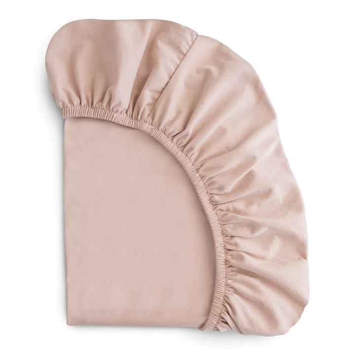 Drap contour de bassinette en coton extensible Blush