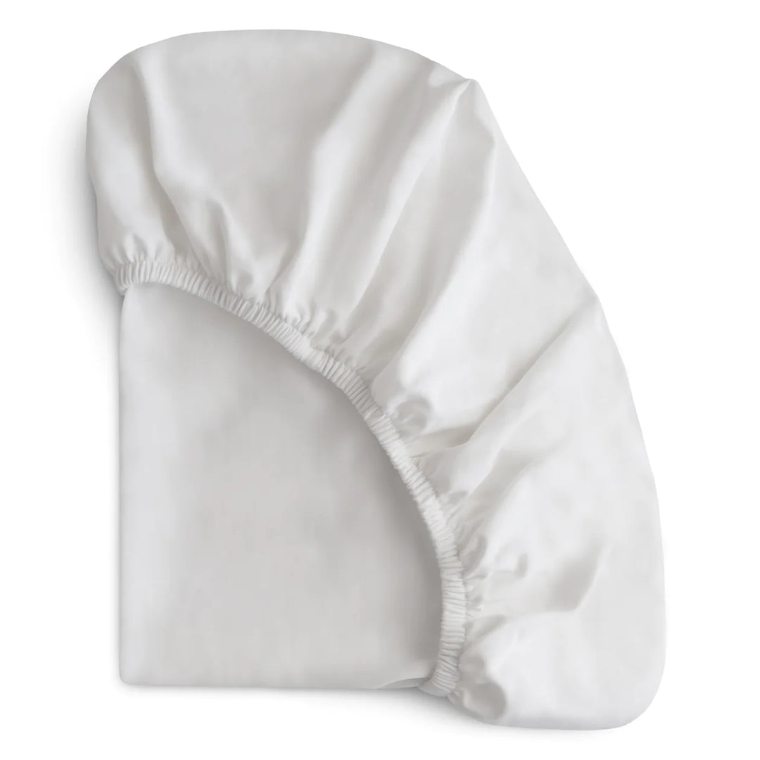 Drap contour de bassinette en coton extensible White