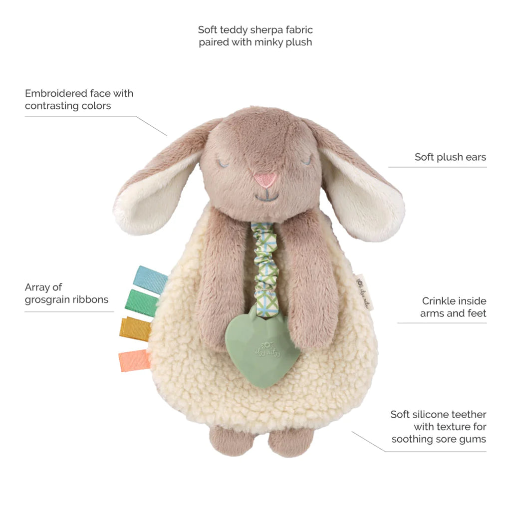 Peluche apaisante avec jouet de dentition Lapin taupe