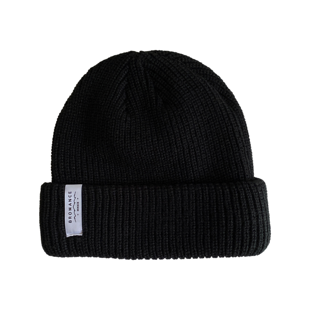 Tuque Noir-Doublée Large