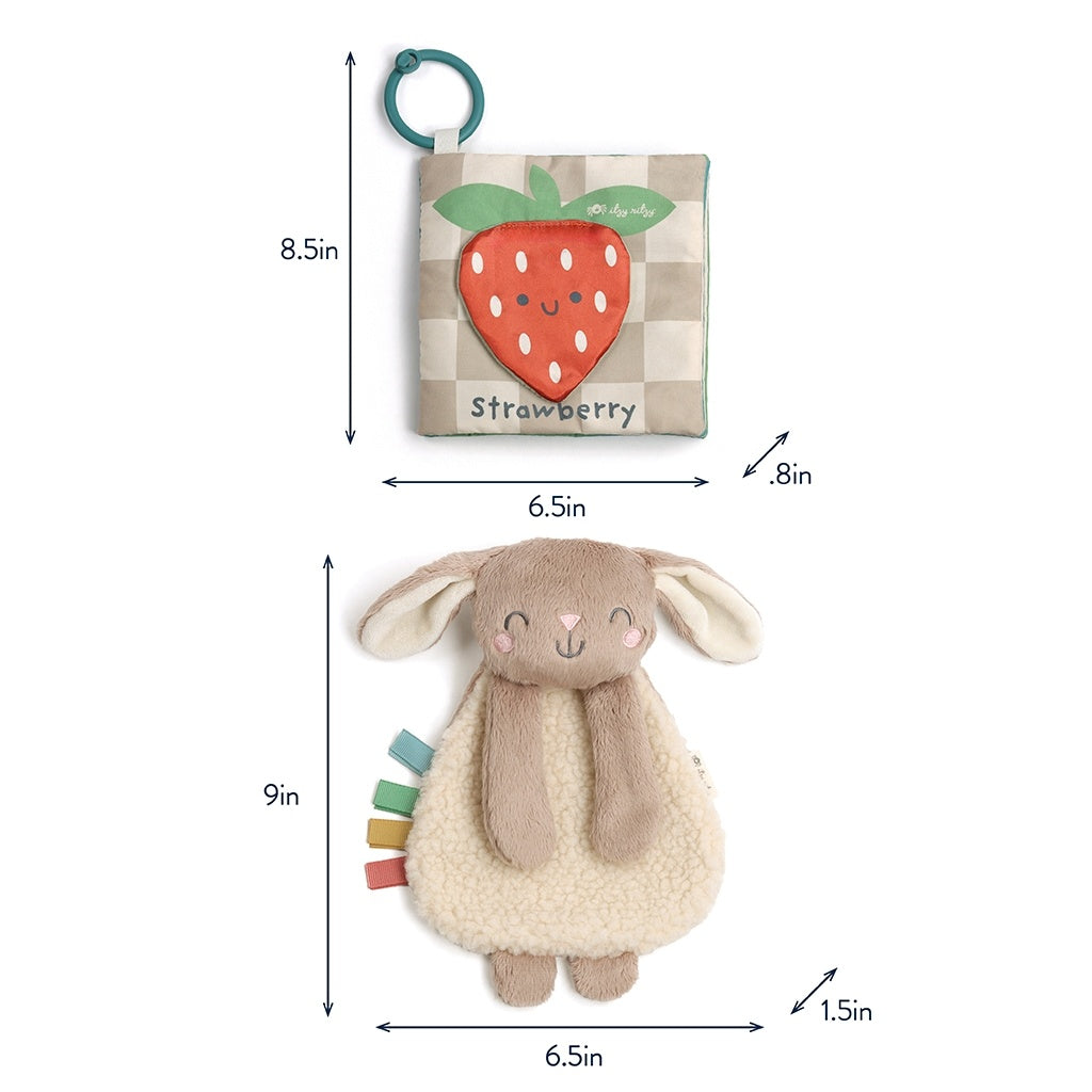 Ensemble peluche et livre sensoriel Lapin