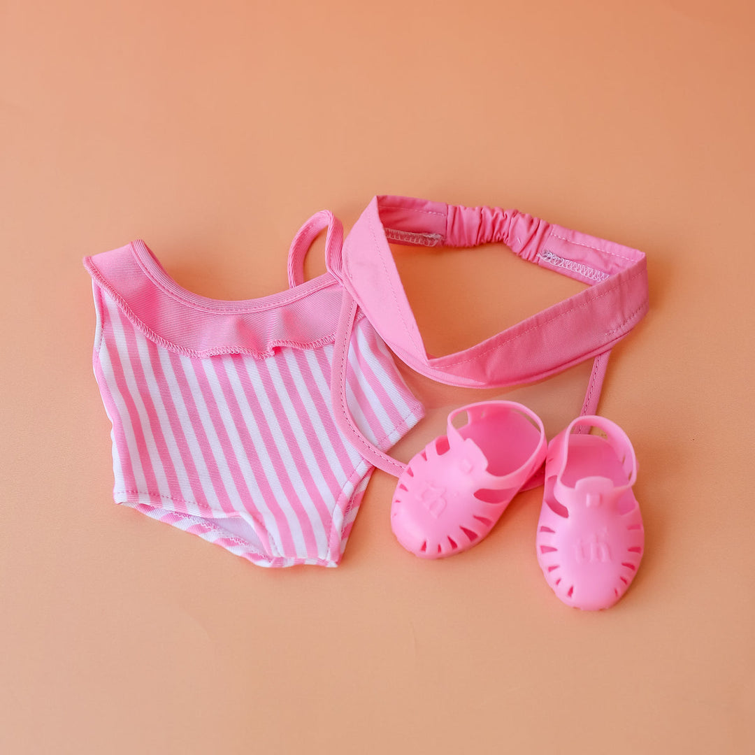 Ensemble maillot de bain pour poupée Rose