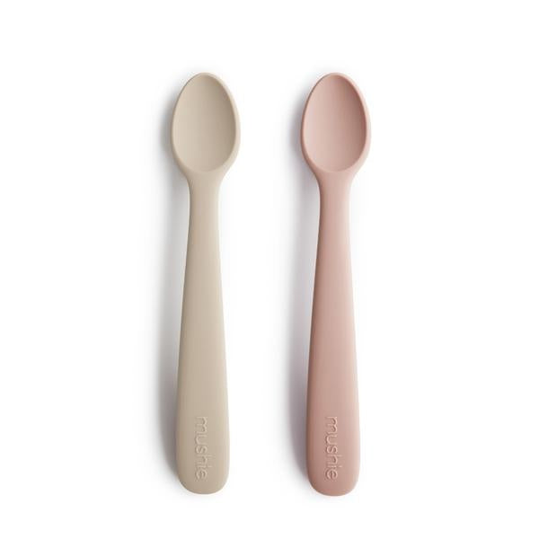 Ensemble de 2 petites cuillères en silicone -Blush/Sand