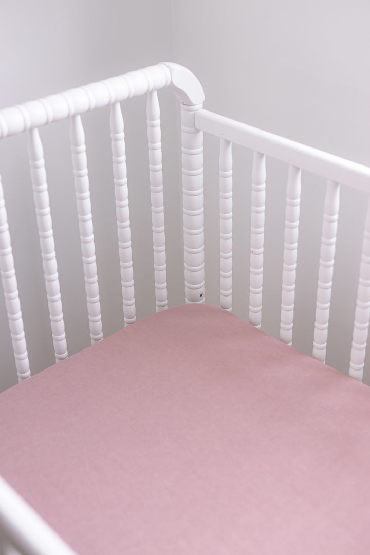 Drap contour de bassinette en lin Dusty rose