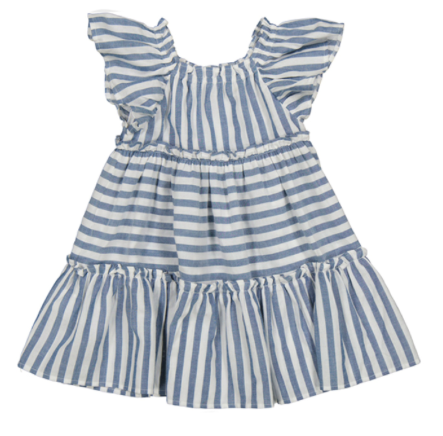 Robe rayée à volants  4 ans