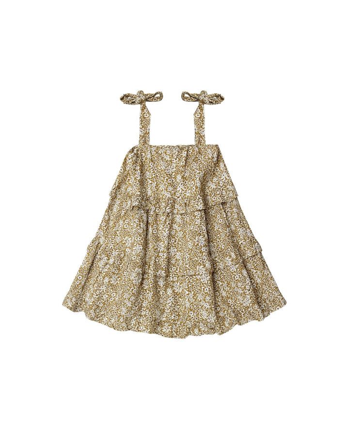 Robe Ruffled swing Ochre   2-3 ans