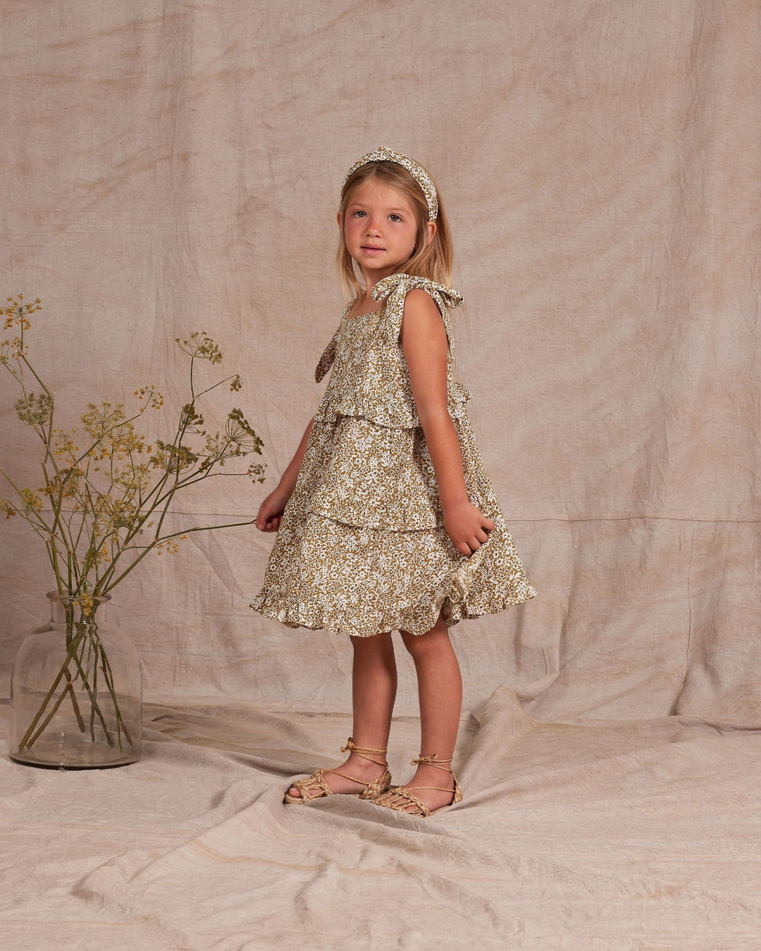 Robe Ruffled swing Ochre   4-5 ans