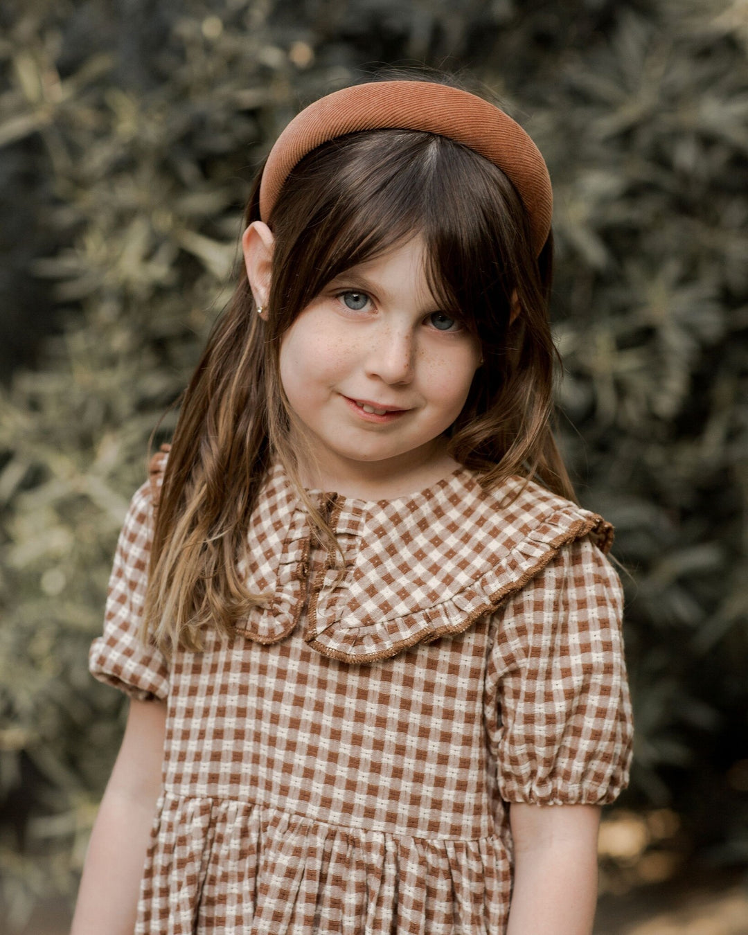 Robe Camille Gingham Brown  8-9 ans