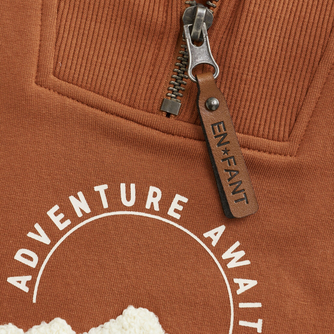 Sweat demi zip Montagne aventure  3 ans