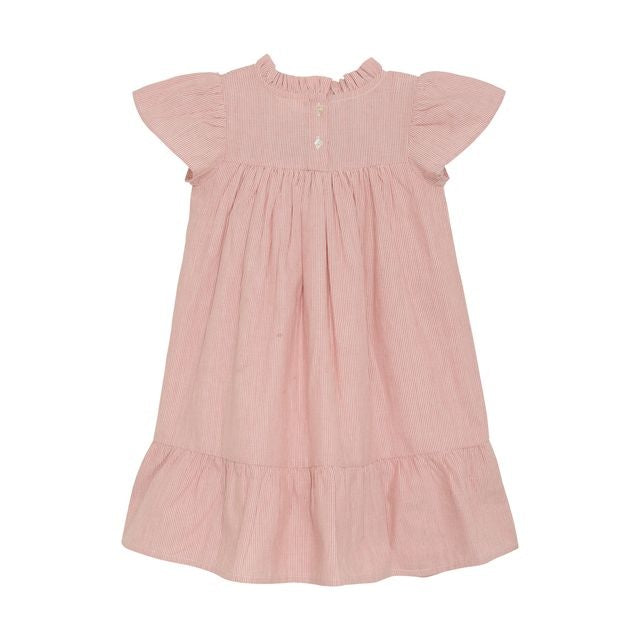 Robe lignée Old rose  5 ans