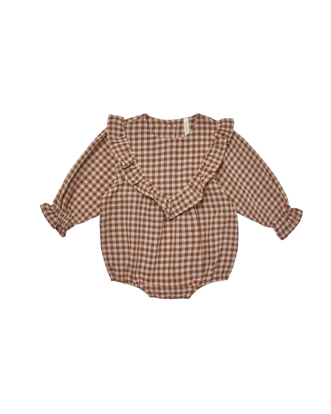 Romper Winnie Gingham Brown  6-12 mois