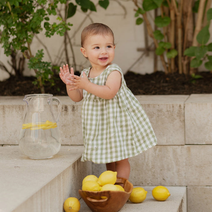 Robe Gingham Vert  3 mois