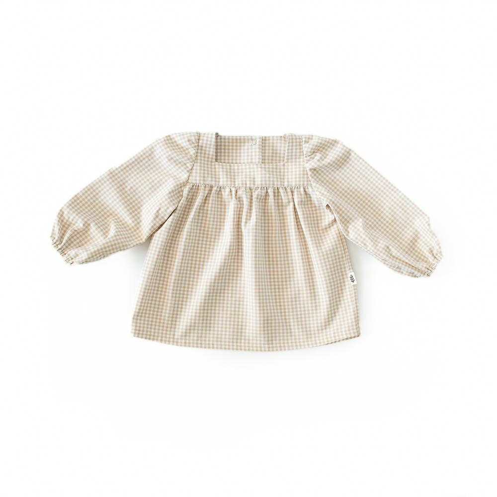 Blouse bouffante à manches longues  Vichy 2-3 ans