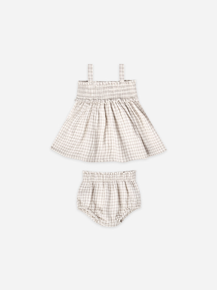 Ensemble deux pièces Mae Silver gingham  18-24 mois