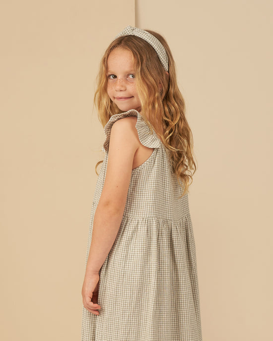 Robe Abbie Sauge Gingham  6-7 ans