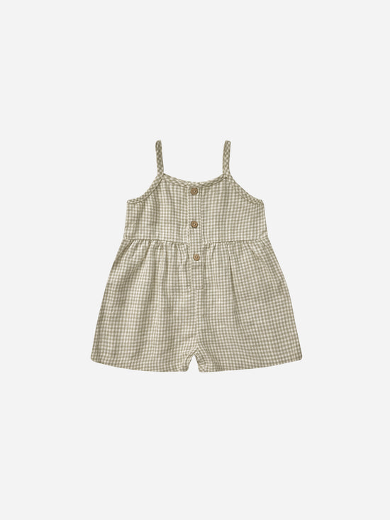 Romper Sage Gingham  18-24 mois