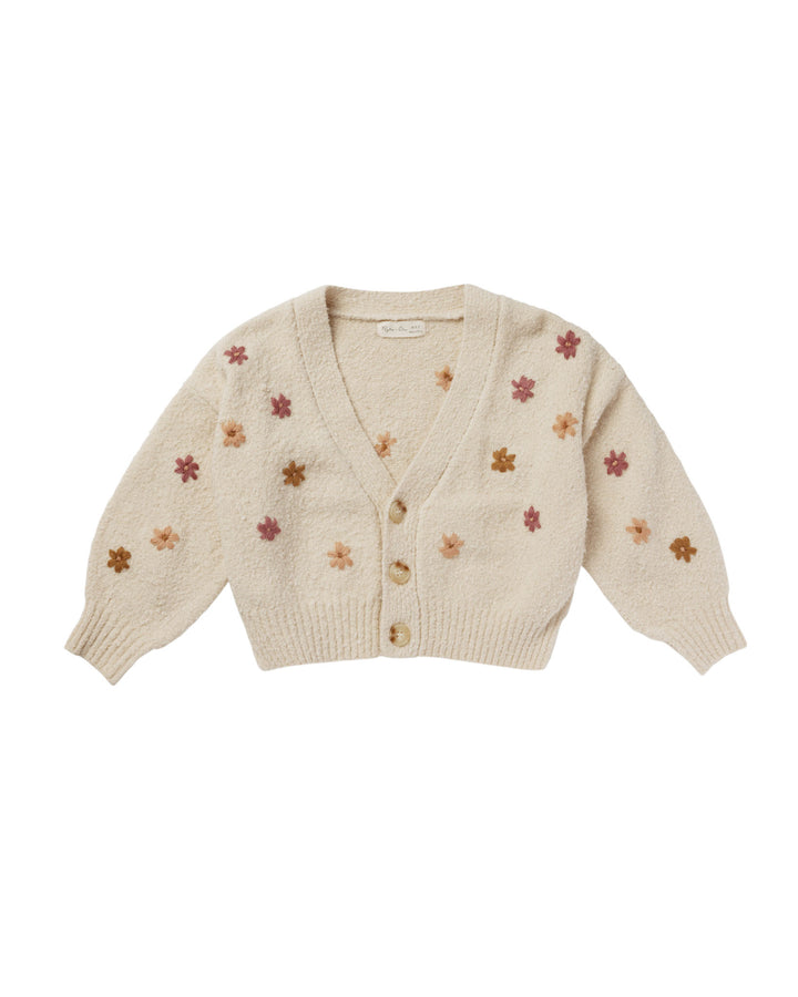 Cardigan Boxy Fall Flowers 4-5 ans