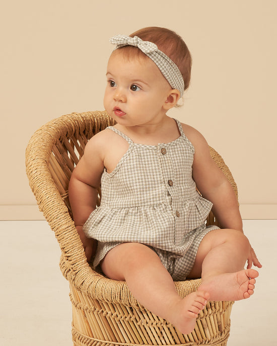 Bandeau de bébé Gingham Sage