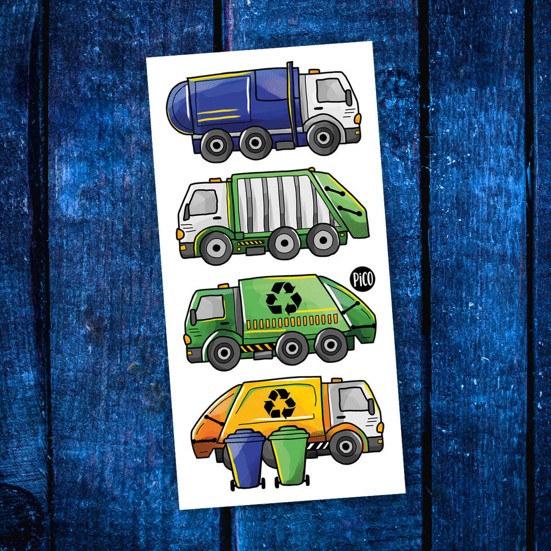 Tatouages temporaires - Les camions de recyclage