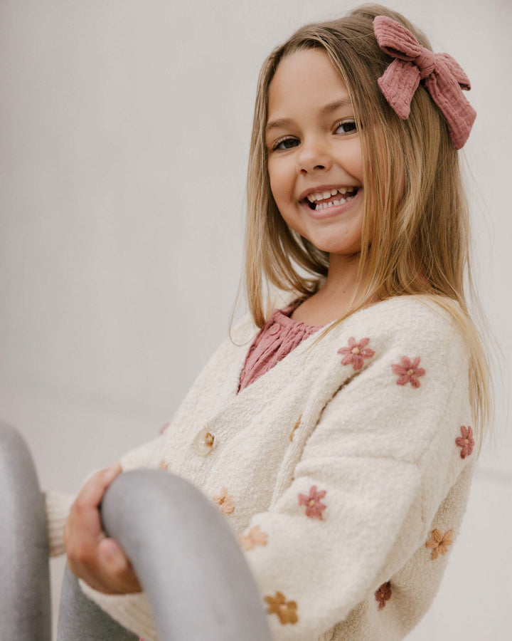 Cardigan Boxy Fall Flowers 8-9 ans