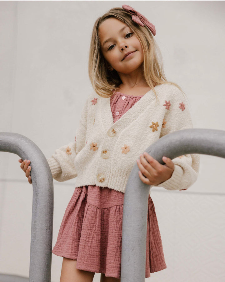 Cardigan Boxy Fall Flowers 2-3 ans