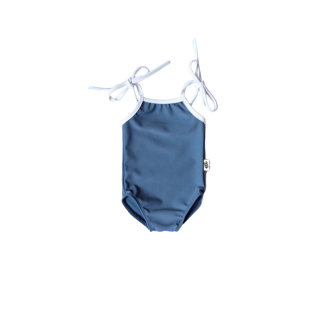 Maillot de bain une pièce à bretelles -Bleu côtier  18-24 mois