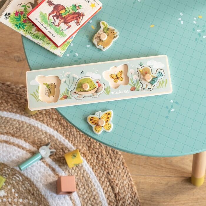 Puzzle en bois - Trois petits lapins