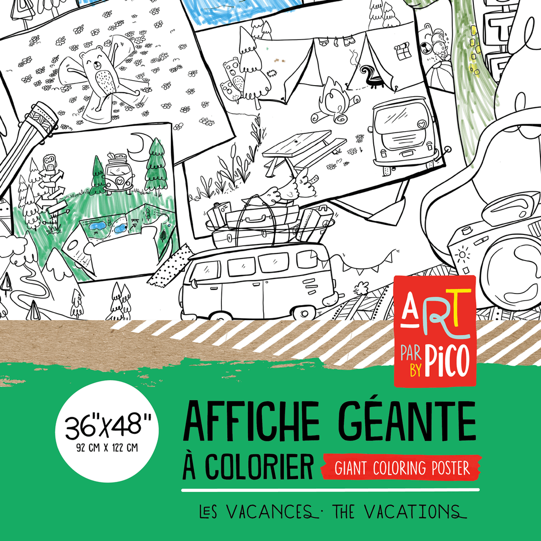 Coloriage géant - Les vacances