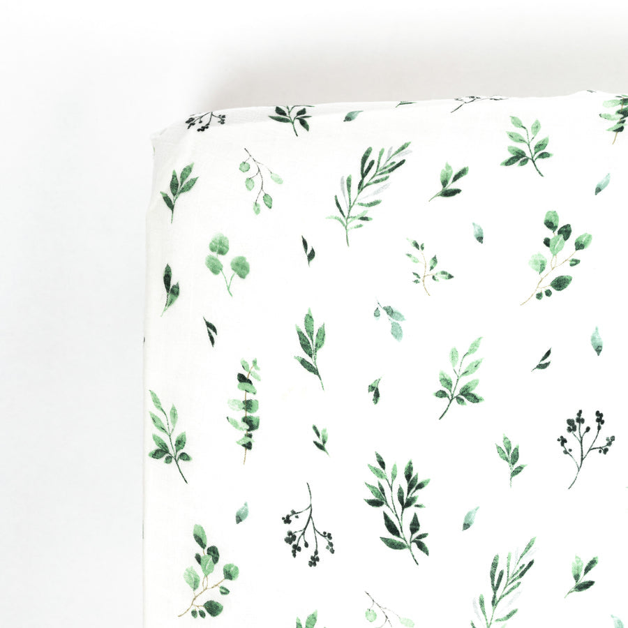 Drap contour de bassinette Watercolour foliage