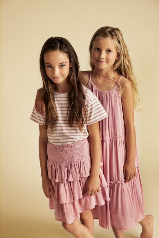 Robe en crêpe Rose 7 ans